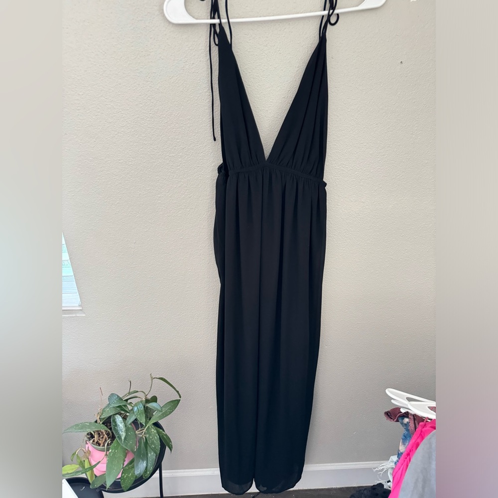 superdown maxi backless black dress